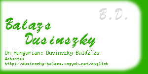 balazs dusinszky business card